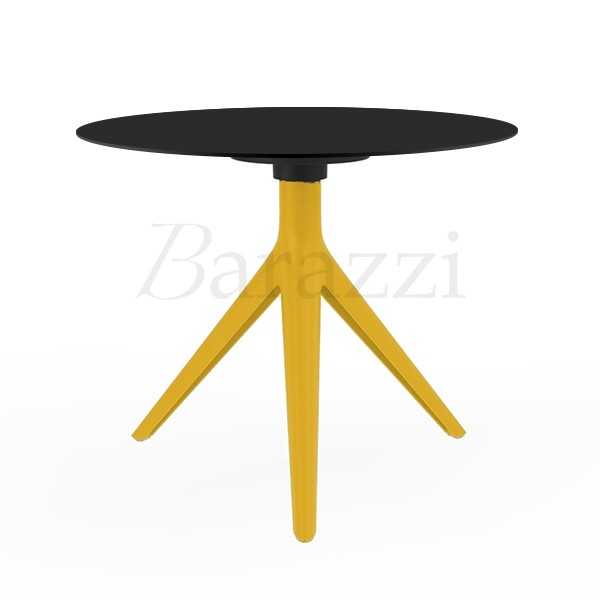 Table 3 Pieds MARI-SOL Couleur Moutarde Plateau Noir en HPL