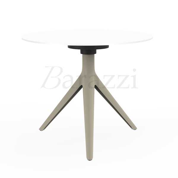 Table Basse a Trepied MARI-SOL Ecrue et Plateau Blanc Usage Professionnel