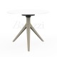 MARI-SOL Round Tripod Ecru Table and White Table Top for Professional use