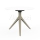 Table Basse a Trepied MARI-SOL Ecrue et Plateau Blanc Usage Professionnel