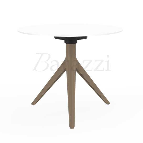 MARI-SOL Round Table with 3 Legs Sand Structure White Table Top Made in Europe