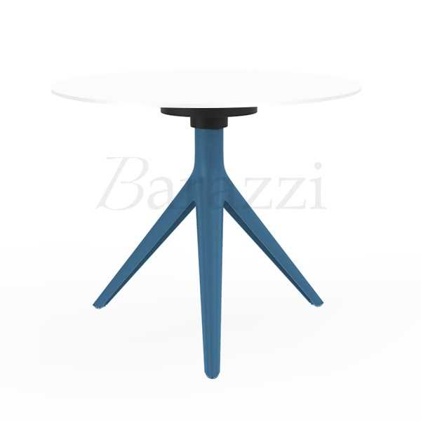 MARI-SOL Round Table with 3 Legs Blue Structure White Table Top Made in Europe