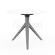 MARI-SOL Round Table Steel Color 3-Leg Base White HPL Table Top Indoor or Outdoor Use