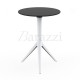 MARI-SOL Round Tripod White Dining Table with Black HPL Table Top