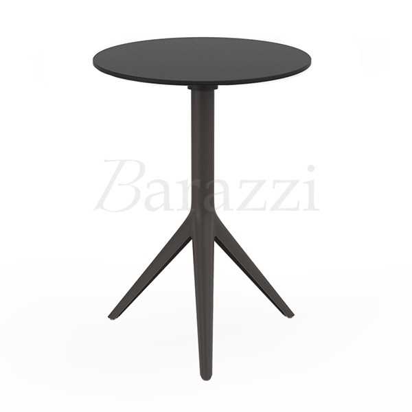MARI-SOL Round Bronze Dining Table with Black HPL Table Top