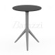 MARI-SOL Round Steel Color Dining Table with Black HPL Table Top