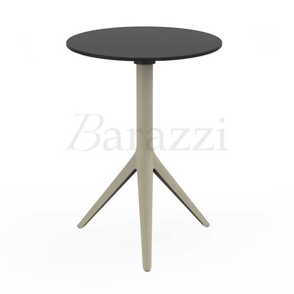 MARI-SOL Round Ecru Dining Table with Black Table Top Made in Europe