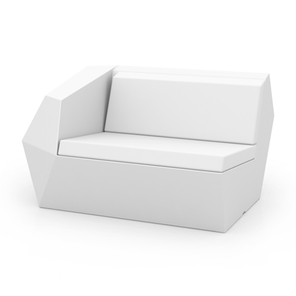 Vondom FAZ Sofa Right Matt Outdoor Design Divan with Surface Cutting
