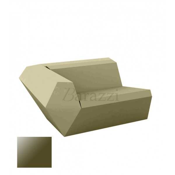 FAZ Sofa Right Kaki Lacquered Polyethylene Vondom