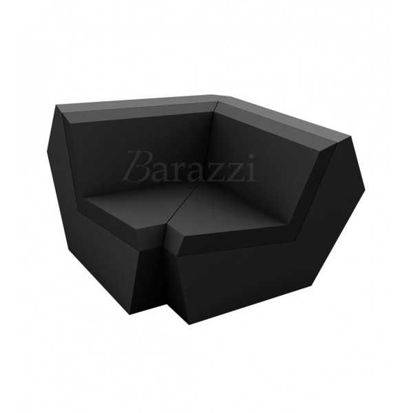FAZ Sofa Angle 90 Noir Polyethylene Mat Vondom