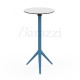 Mange Debout Rond Bleu MARI-SOL Plateau HPL Blanc a bord Noir pour utilisation intensive