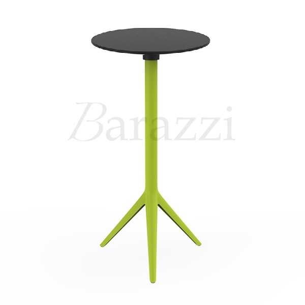 Table Mange Debout MARI-SOL 3 Pieds design contemporain couleur Pistache et Plateau Rond Noir