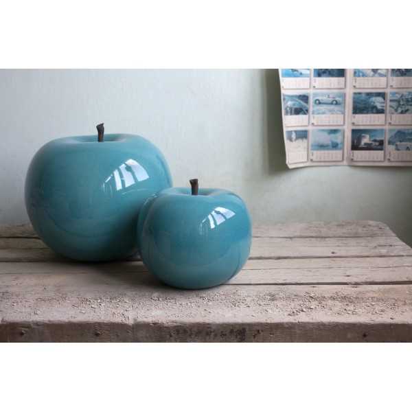 Pomme Turquoise Vernis Brillant Sculpture Exterieure Interieure Bull & Stein Lisa Pappon