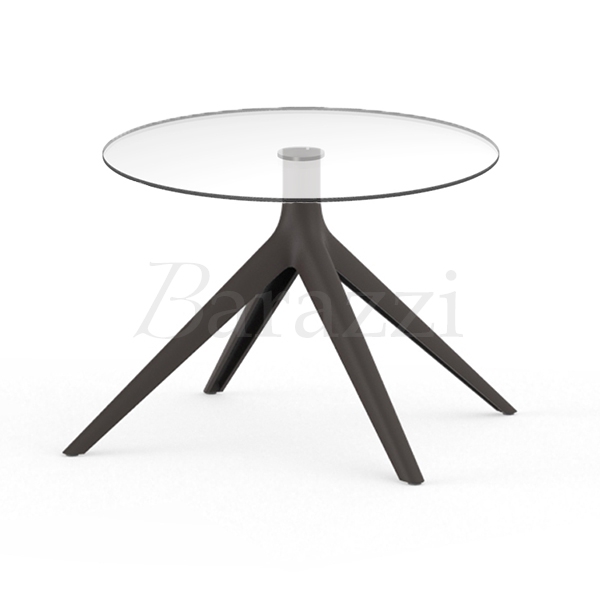 Outdoor Round Glass Side Table, Small Round Outdoor Coffee Table