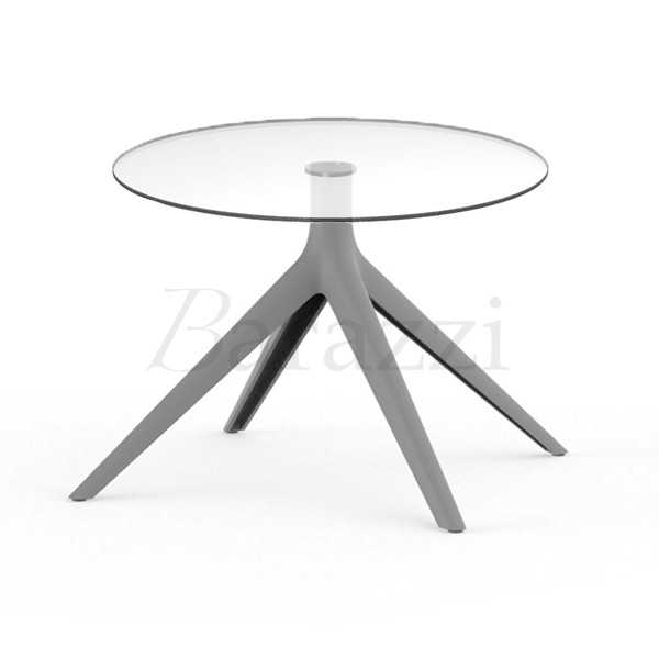 MARI-SOL Steel color Round Glass Coffee Table Made in Europe