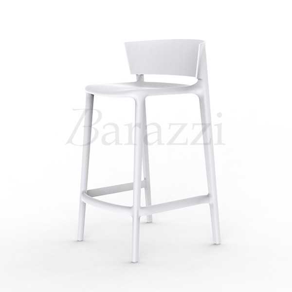 AFRICA 85 White Polypropylene Stackable Bar Stool by Vondom for Professionals