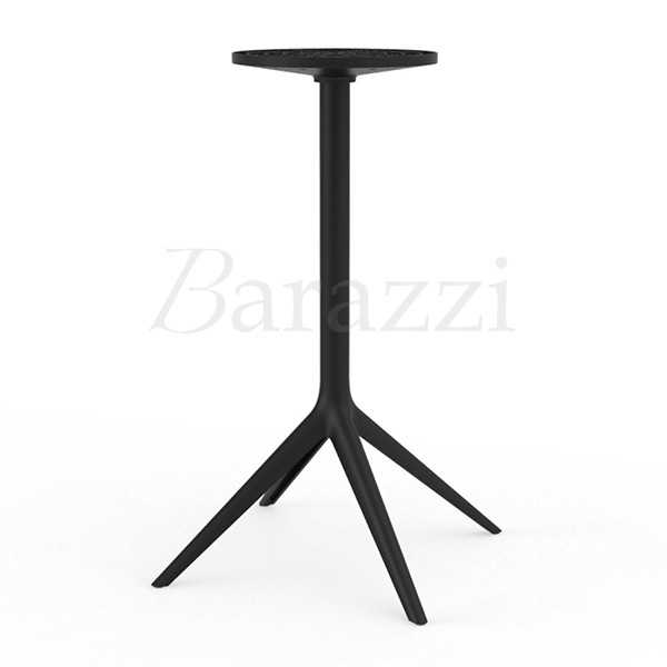 Table Haute Ronde Noire MARI-SOL 4 pieds usage Interieur ou Exterieur