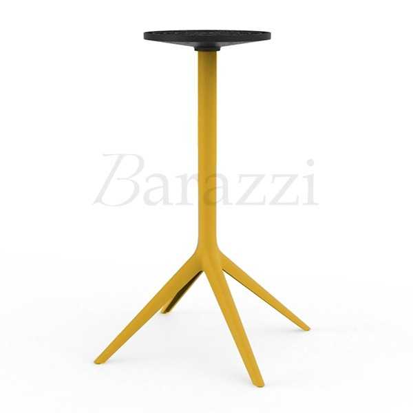 MARI-SOL Mustard Round High Bar Table 4 Legs for Indoor and Outdoor use