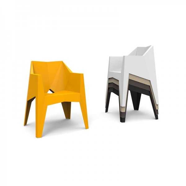 VOXEL Faceted Mono-Block Polycarbonate Stackable Chairs by Vondom 7 colors