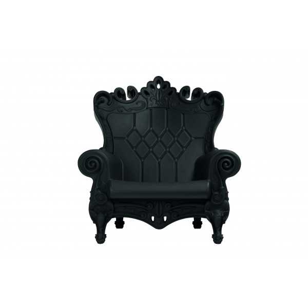 Armchair Matt Color Jet Black Queen of Love Slide Design