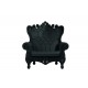 Armchair Matt Color Jet Black Queen of Love Slide Design