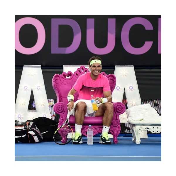 Armchair Matt Color Sweet Fuchsia Queen of Love Slide Design Rafael Nadal