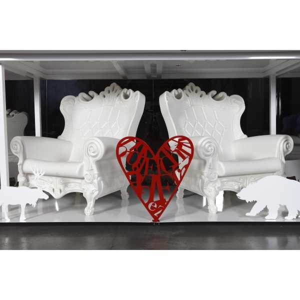  Heart Throne Matt Color Milky White Queen of Love Slide Design