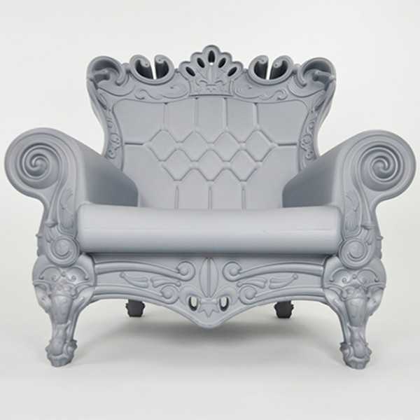 Fauteuil Couleur Argent Brillant Queen of Love Slide Design