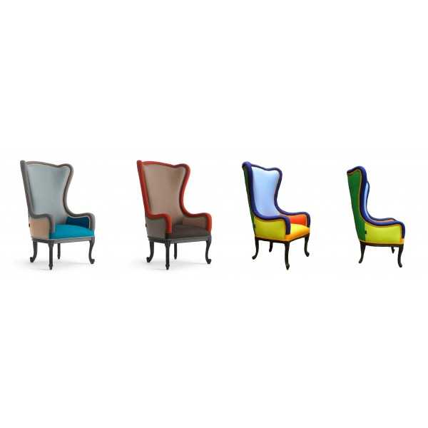 Fauteuil Multicolore ALLEGRA style Baroque fabrication et couleurs sur mesure possibles