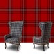 APPEAL Baroque Seat High Backrest and Tartan Fabric