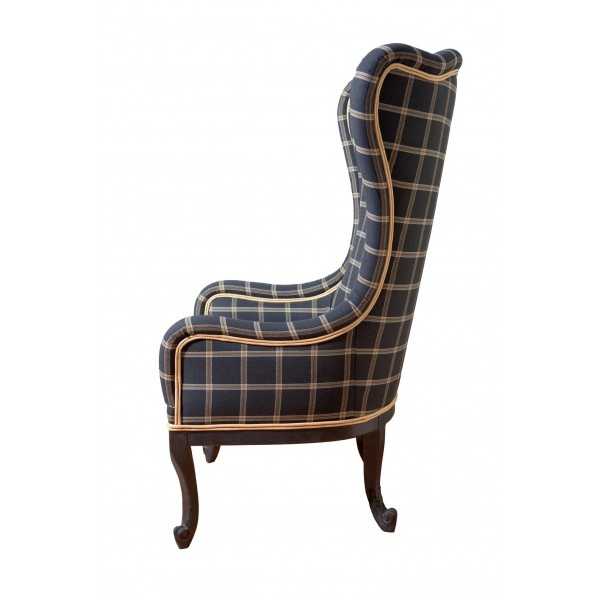 Fauteuil Baroque APPEAL Style Moderne et Decale avec Tissu Tartan