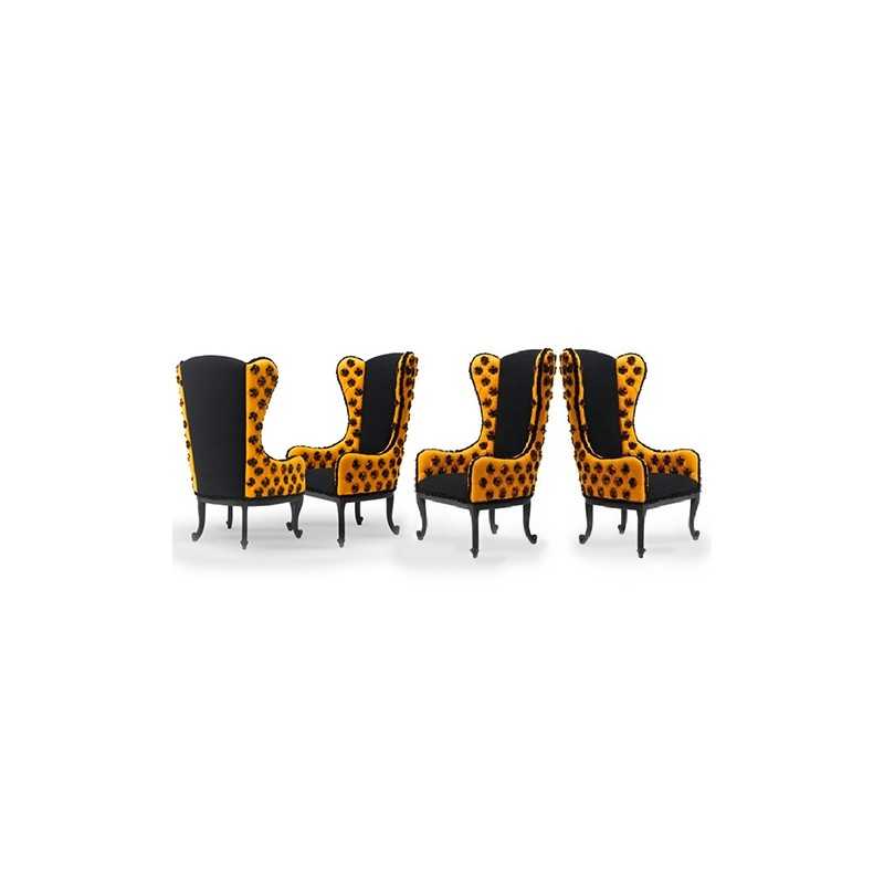 BERGÈRE VINTAGE FAUTEUIL à Oreilles Kaminsessel Fauteuil Toile De Jouy EUR 453,77 - FR