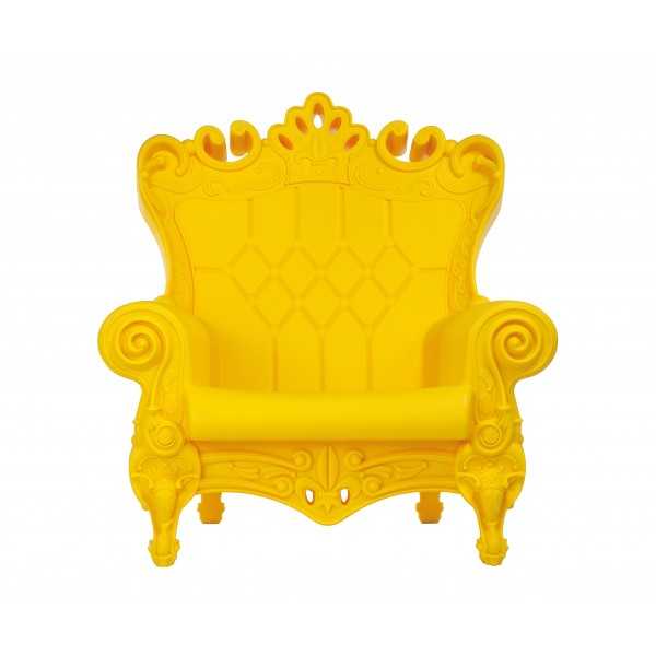 Armchair Matt Color Saffron Yellow Queen of Love Slide Design