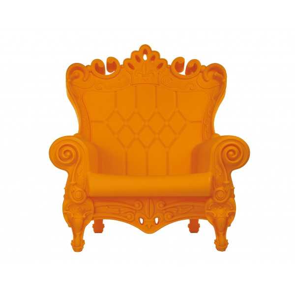 Armchair Matt Color Pumpkin Orange Queen of Love Slide Design
