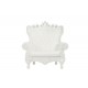  Front Armchair Lacquered Color Absolute White Queen of Love Slide Design