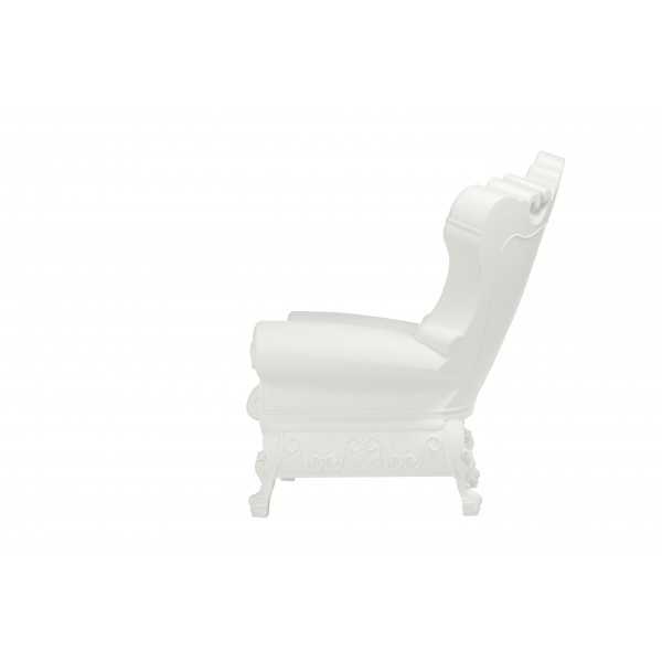 Side Armchair Lacquered Color White Absolute Queen of Love Slide Design