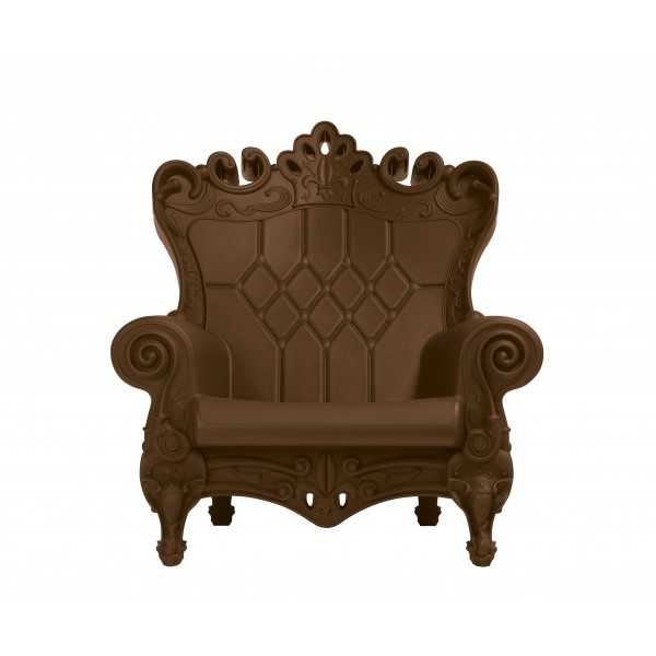 Armchair Matt Color Chocolate Brown Little Queen of Love Slide Design