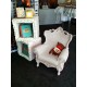 Armchair Matt Color Milky White Little Queen of Love Slide Design