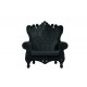 Armchair Lacquered Color Galmour Black Little Queen of Love Slide Design