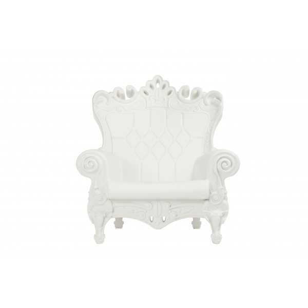 Front Armchair Lacquered Color Absolute White Little Queen of Love Slide Design