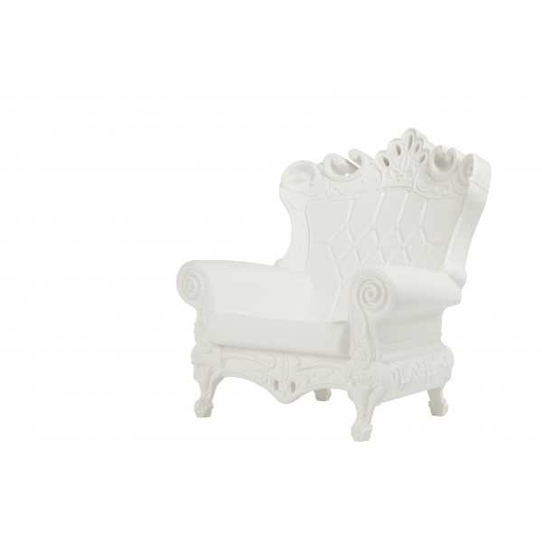 Angle Armchair Lacquered Color Absolute White Little Queen of Love Slide Design