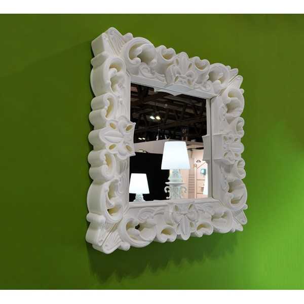 Mirror S Lacquered Color White Baroque Mirror of Love Slide Design