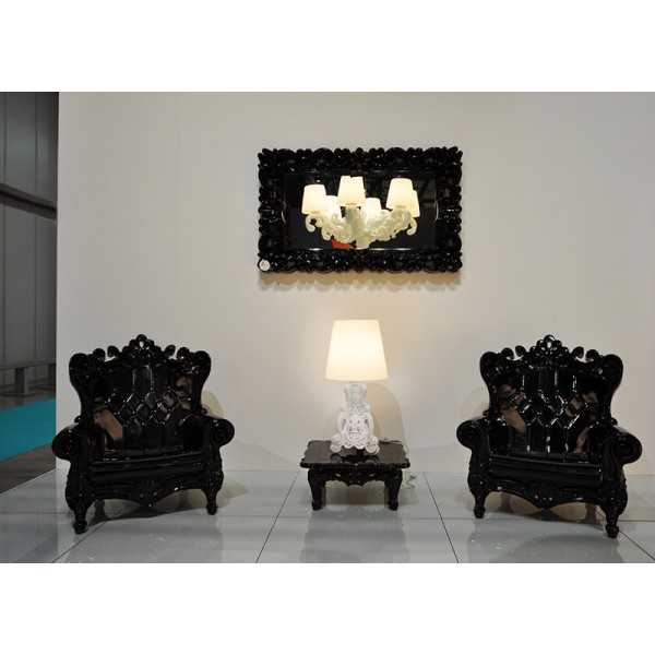 Mirror M Lacquered Color Black Baroque Mirror of Love Slide Design