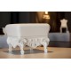 Decorative Stool Lacquered Color White Little Prince of Love Slide Design