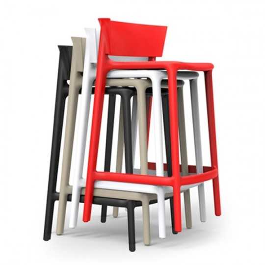 Outdoor Bar Stool Barazzi Africa 85 Stackable Bar Stools With Backrest By Vondom