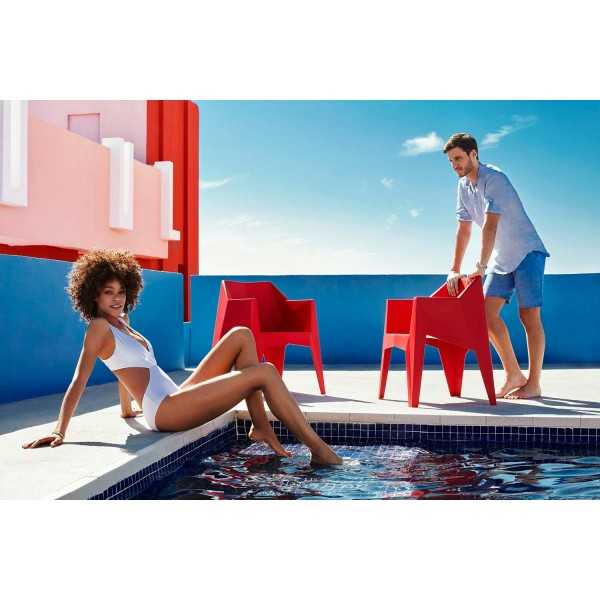 VOXEL Polycarbonate Armchair for Outdoor spaces: Garden, Poolside, Terrace