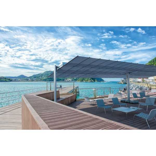 Grand Parasol Modulaire FLEXY LARGE avec un faible encombrement au sol