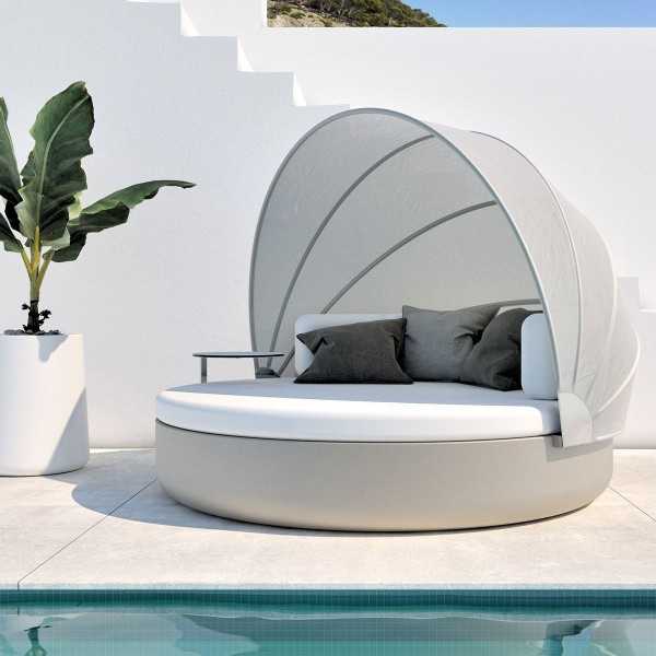 Lit de Jardin Rond avec Capote Articulee forme Igloo ULM Daybed