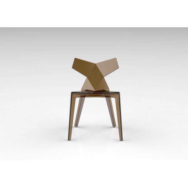 KIMONO Outdoor Faceted Chair in bronze translucent polycarbonate
