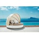 Vondom ULM DAYBED Inclinable Parasol Mat on Swimming Pool Terrace with Overflow and Sea